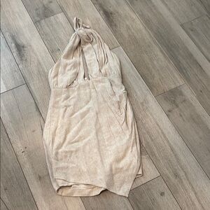 SHEIN Cream Halter Mini Dress